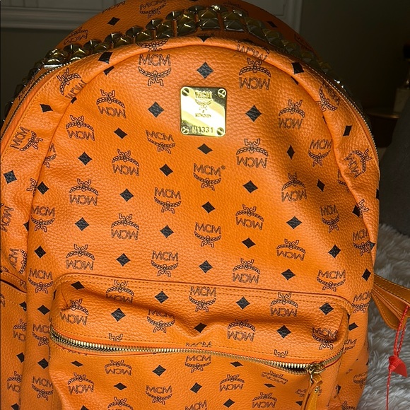 MCM Orange Backpack large great condition main image 10